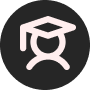 Icona stilizzata di una persona con cappello da laurea.